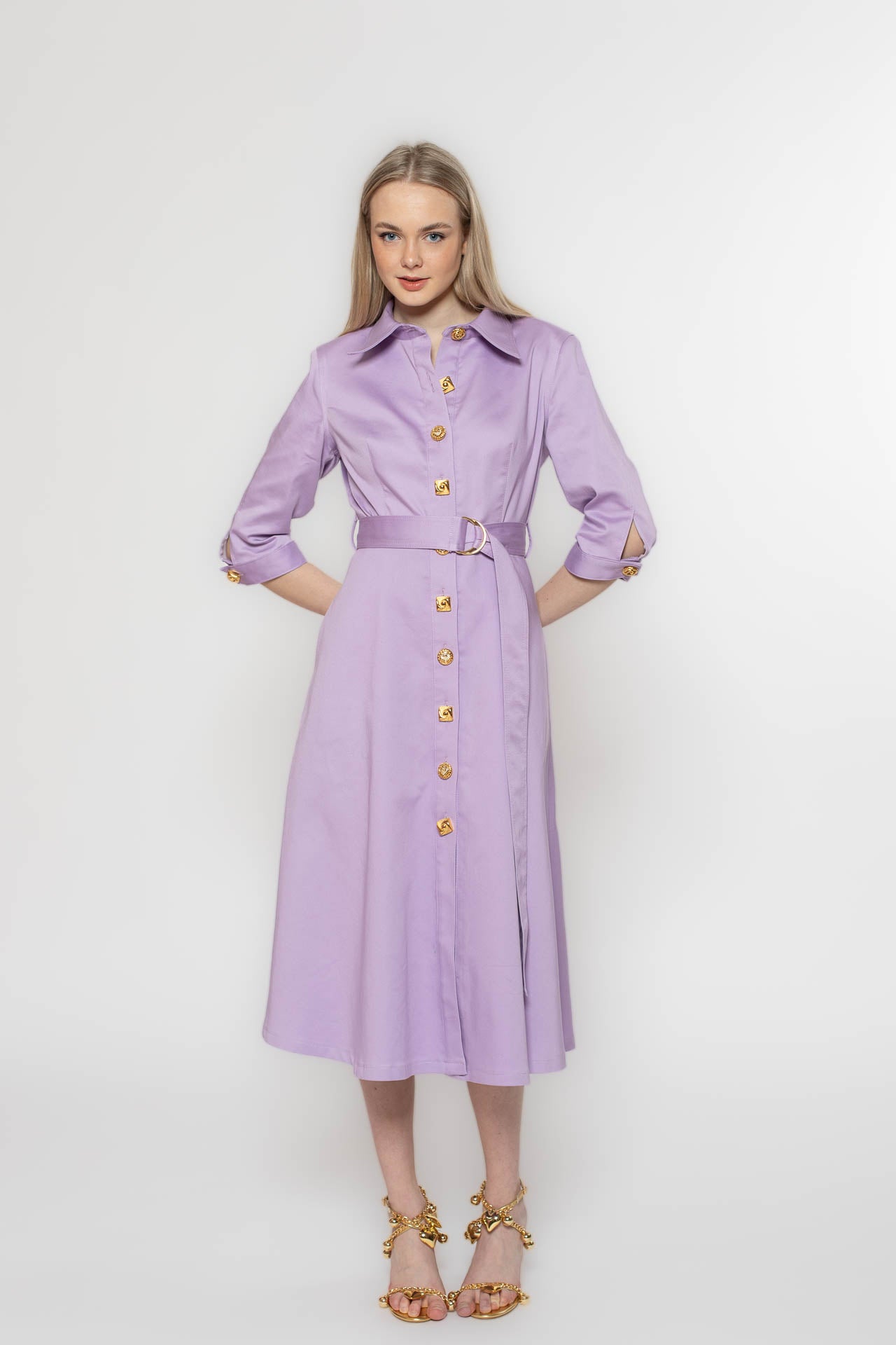 Lavender Denim Coat Dress