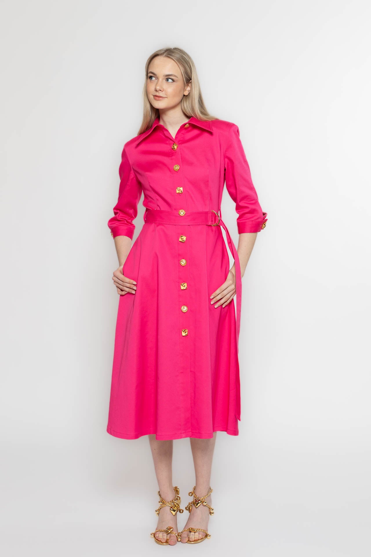 Pink Denim Coat Dress