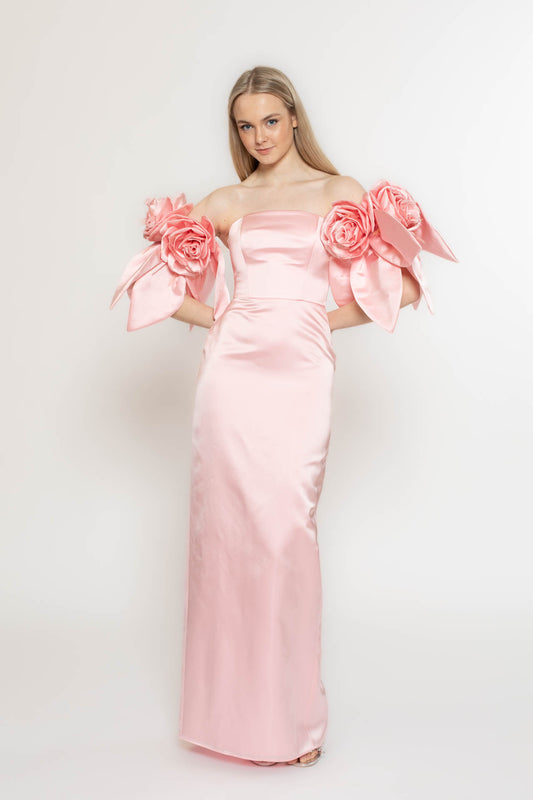 Cherry Pink Walking Flower Gown