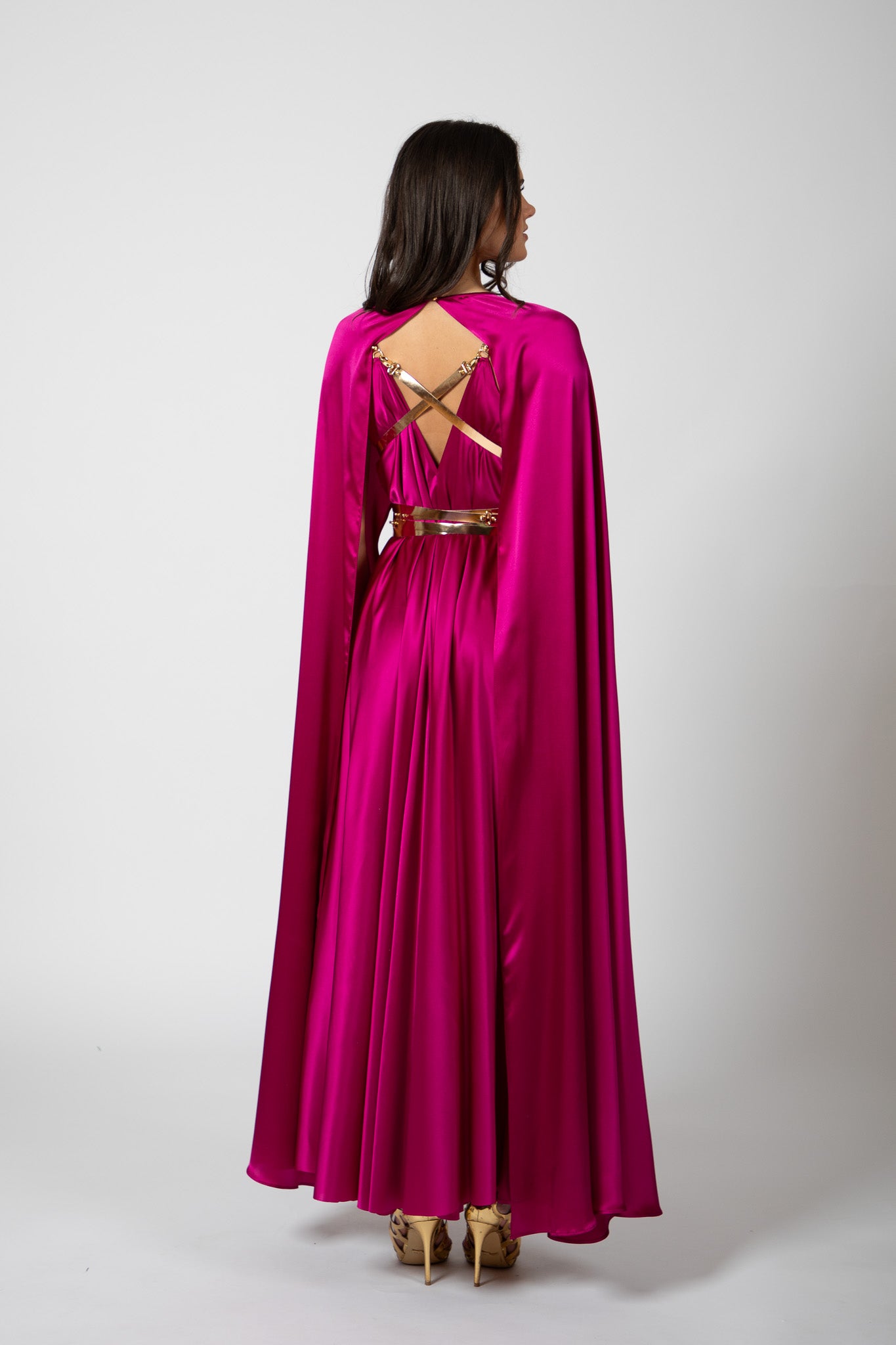 Plum Purple Silk Cape