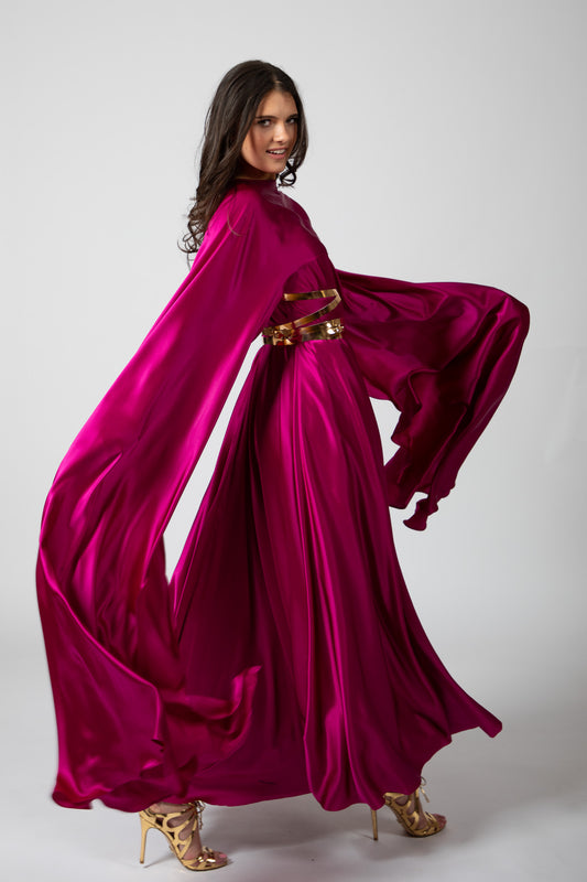 Plum Purple Silk Cape
