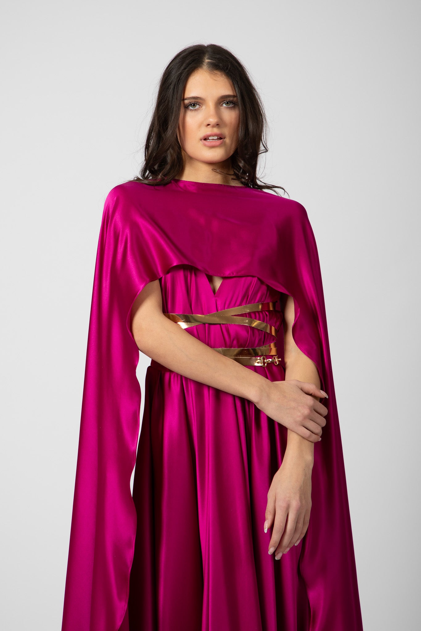 Plum Purple Silk Cape
