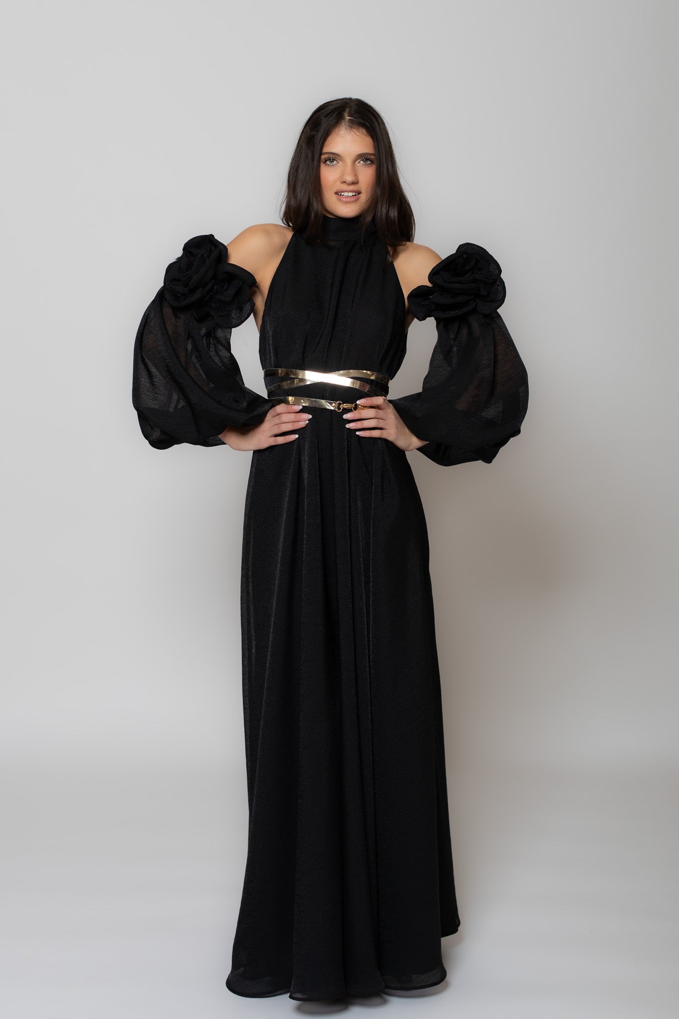 Black Aphrodite Flower Gown