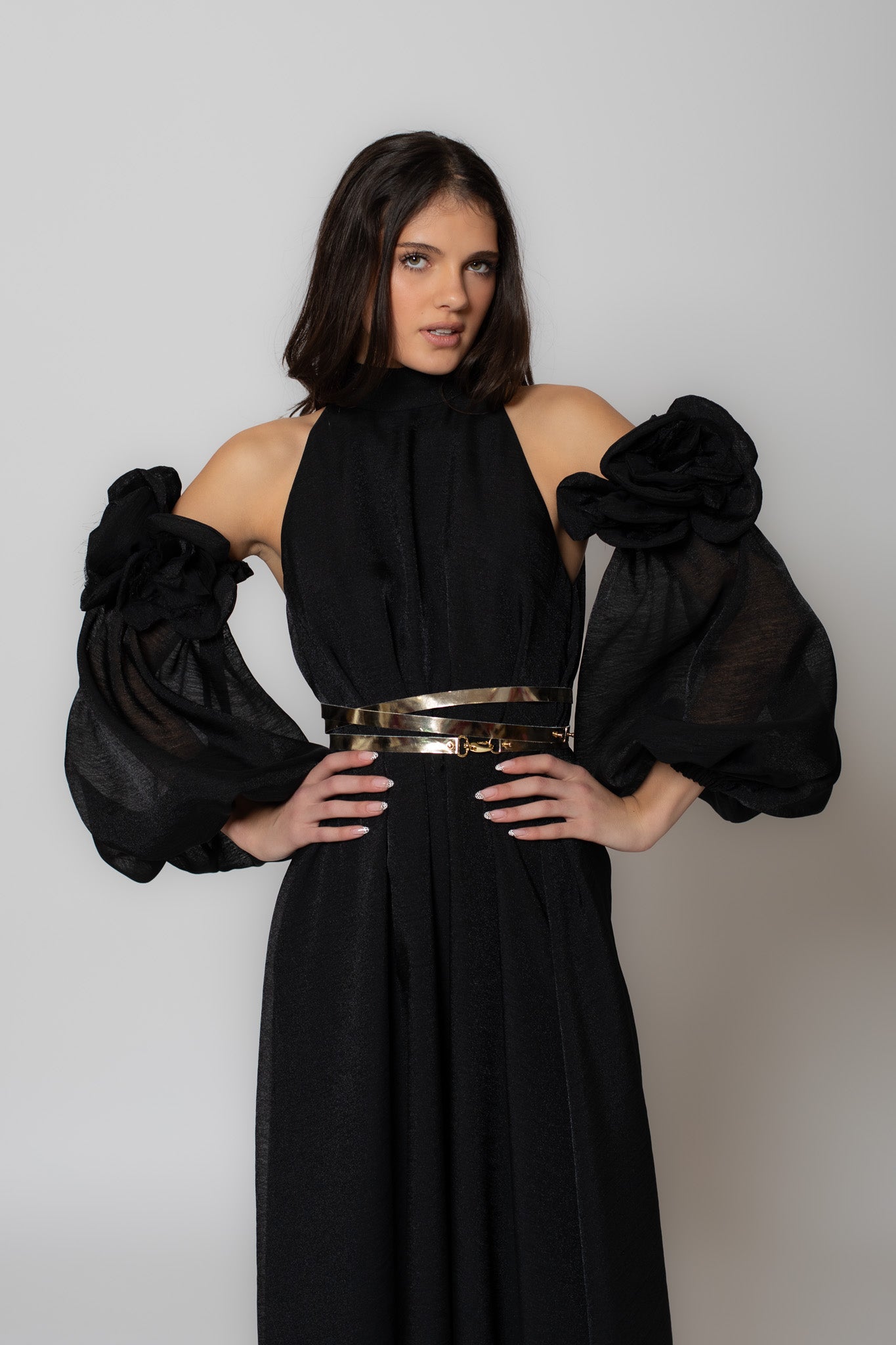 Black Aphrodite Flower Gown