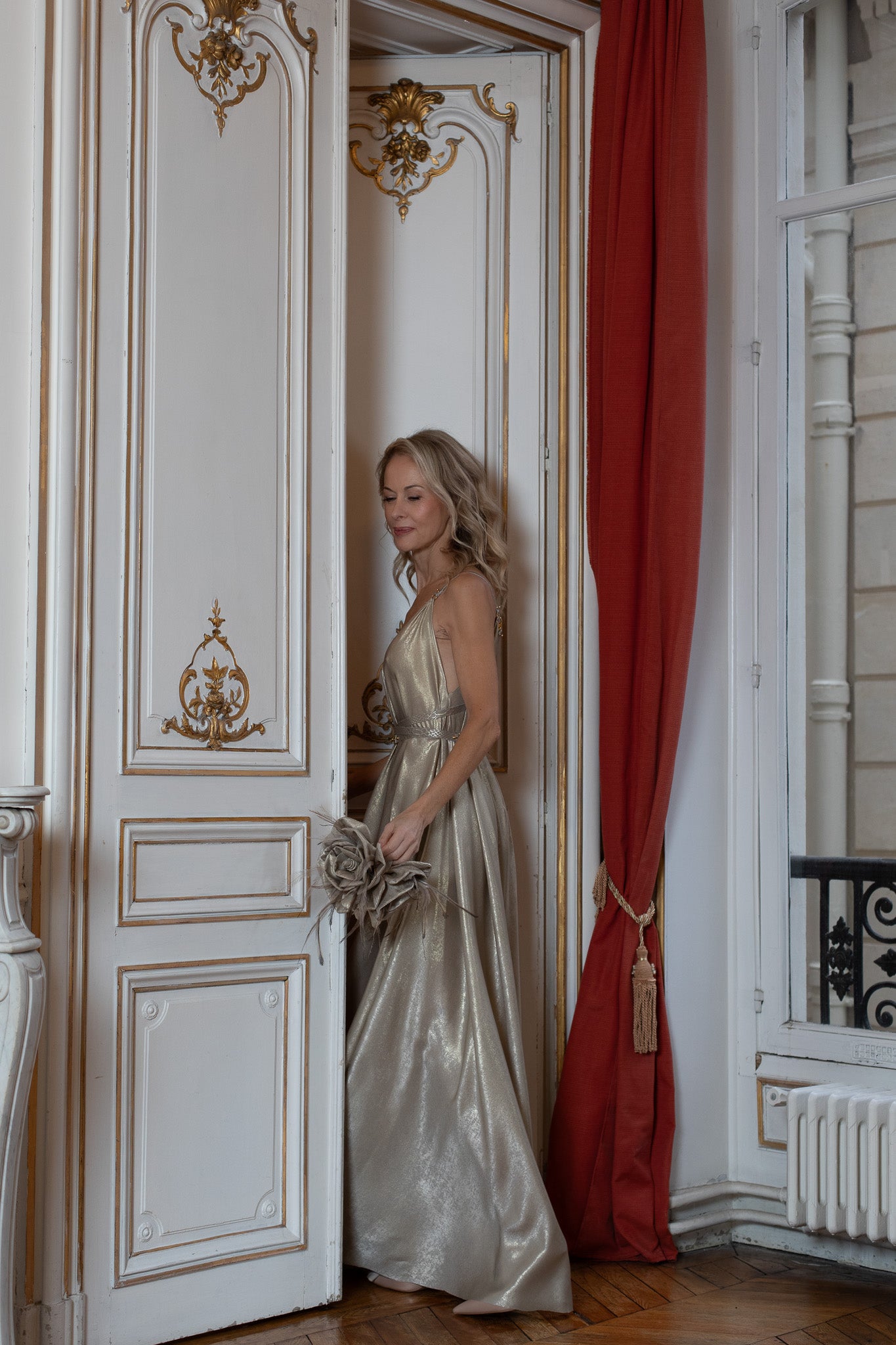 Walking Golden Flower Gown