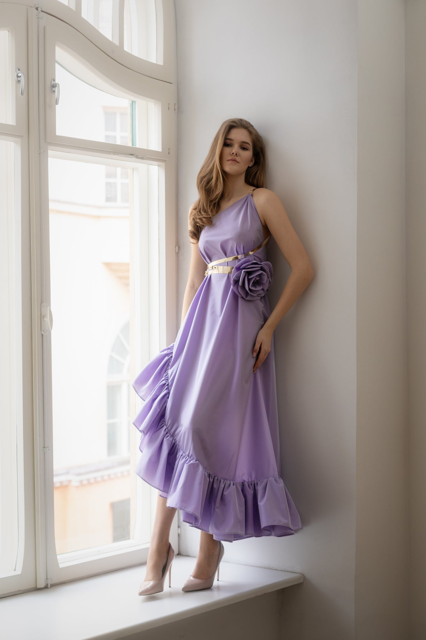 Walking Mauve Flower Gown