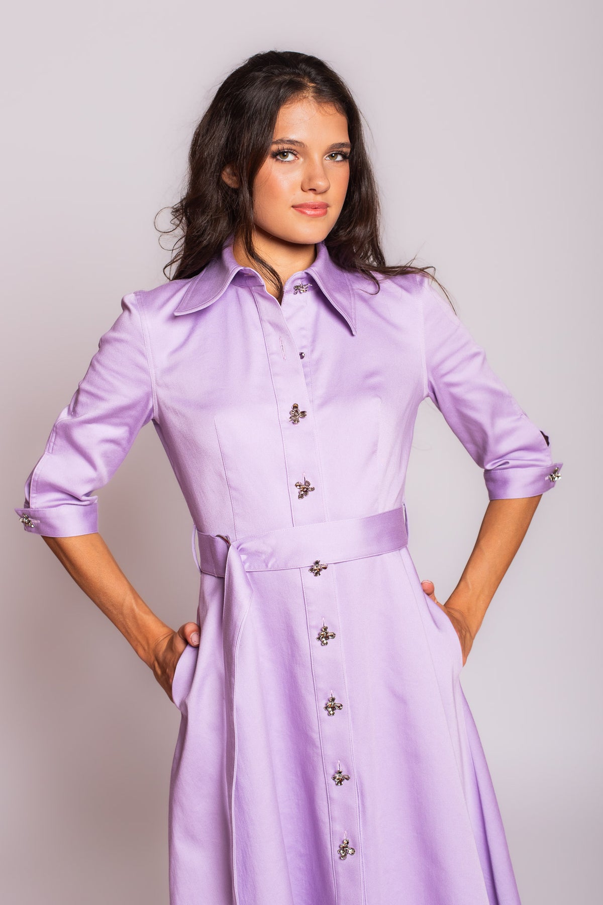 Lavender Denim Dress