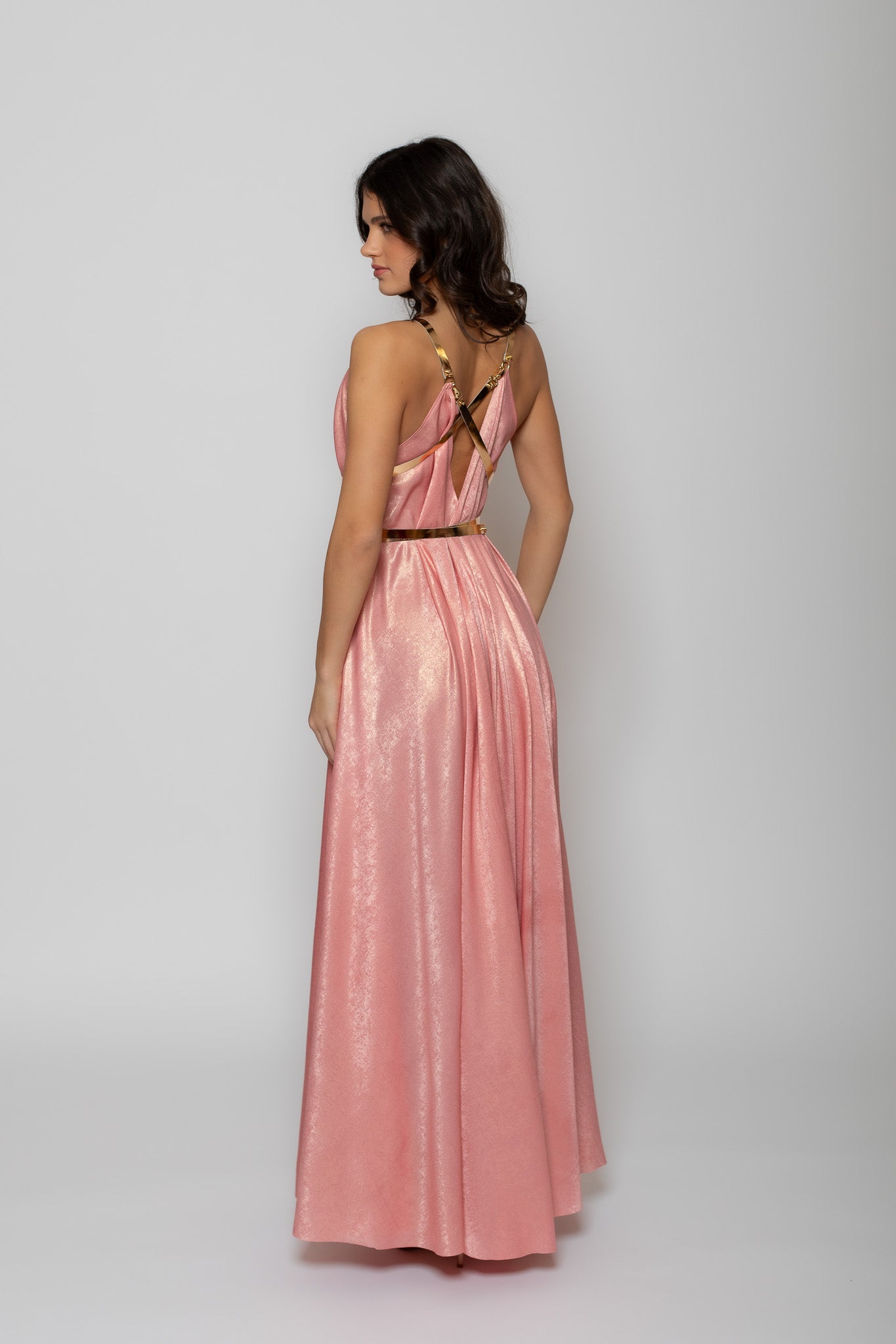 Flamingo Pink Walking Flower Dress