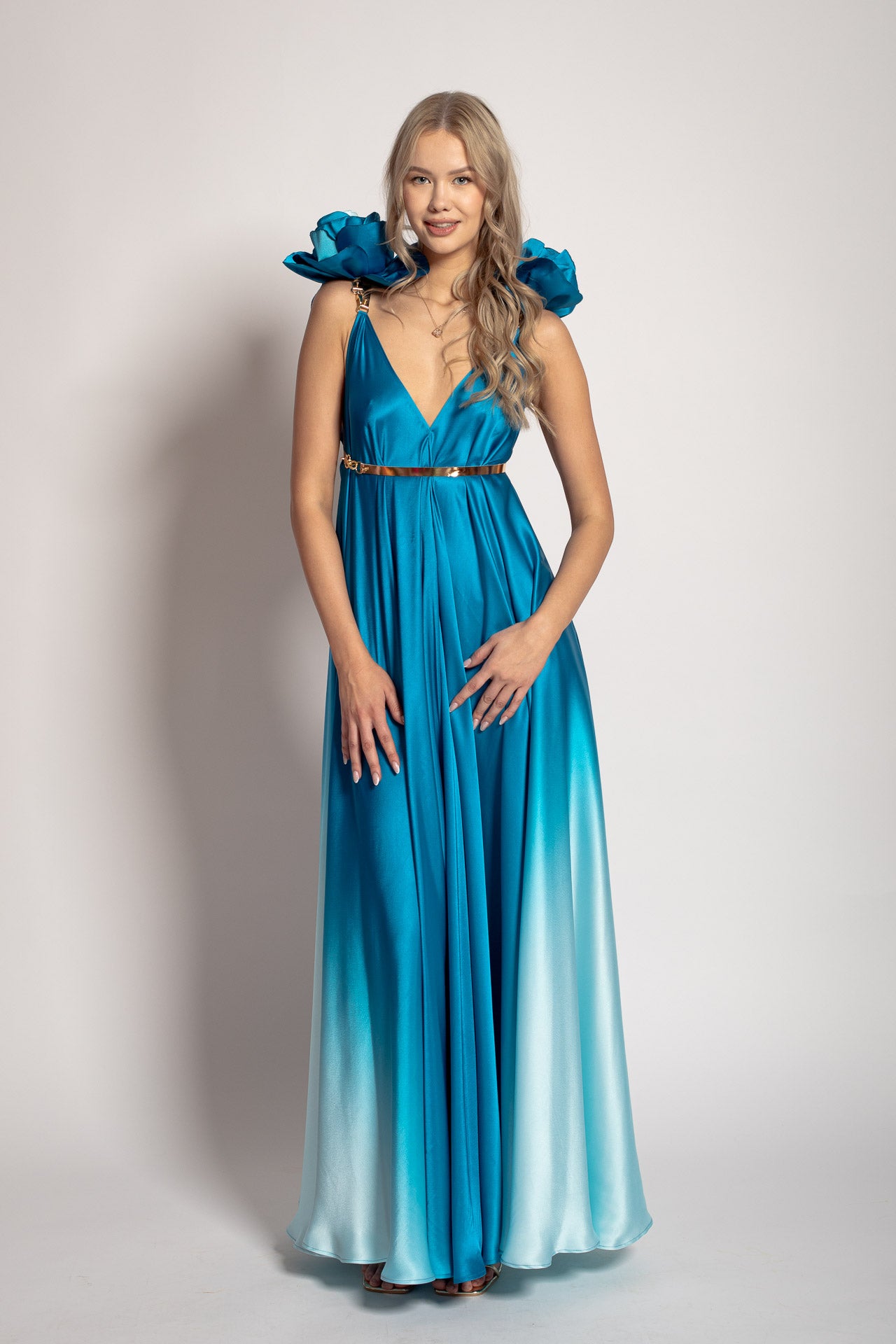 Ocean Blue Walking Flower Dress