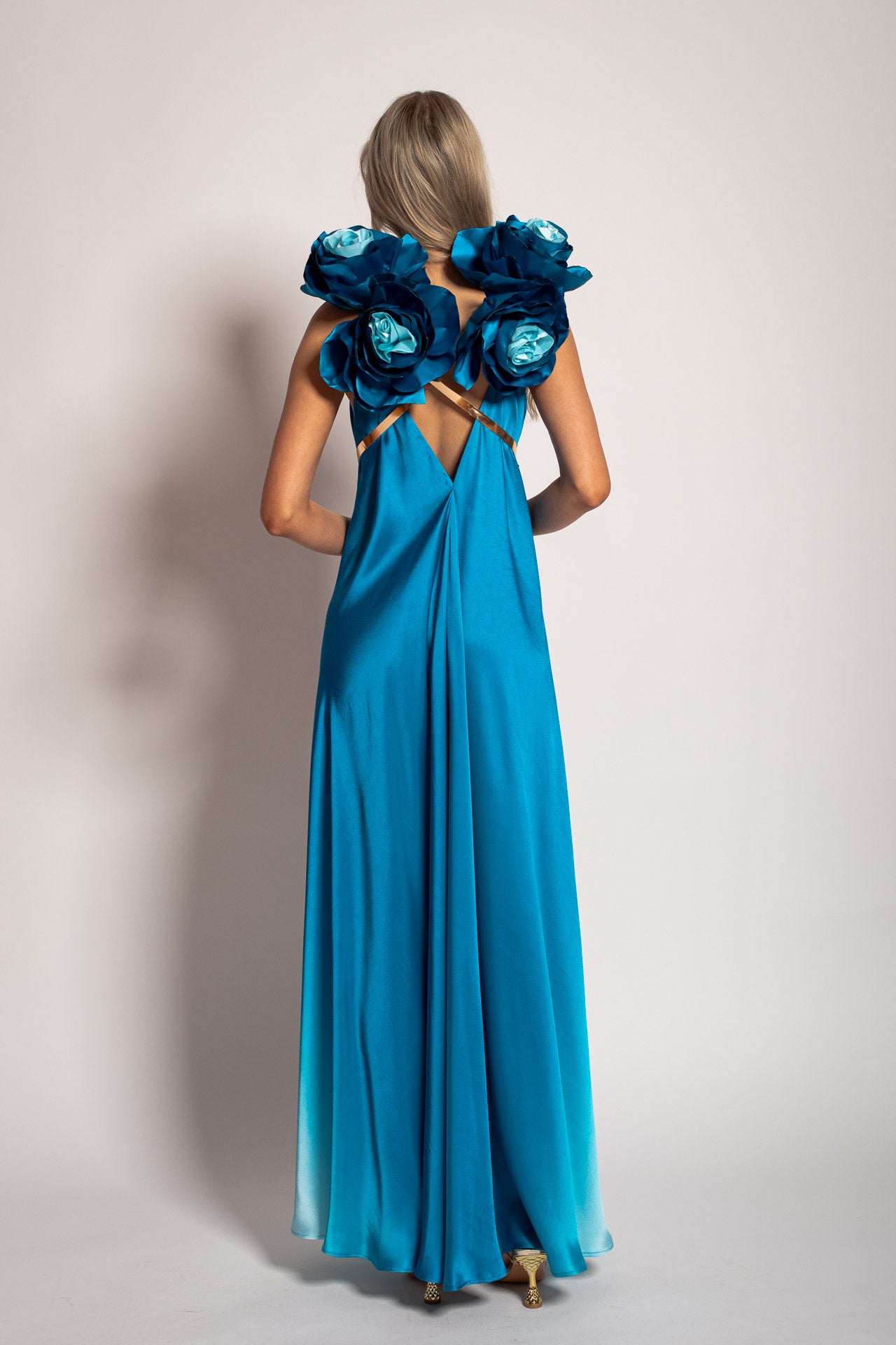 Ocean Blue Walking Flower Dress