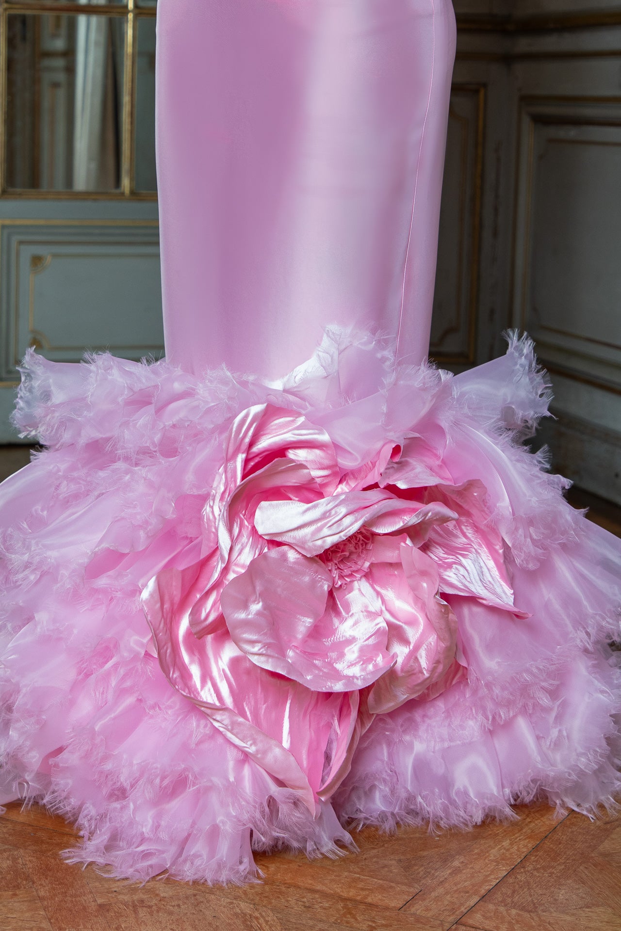 Pink Frilled Walking Flower Gown