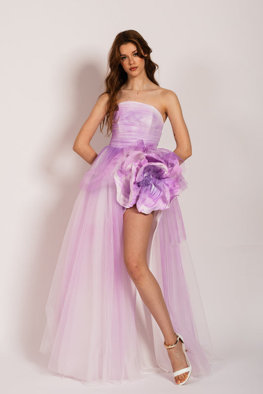 Purple Tropical Flower Dress