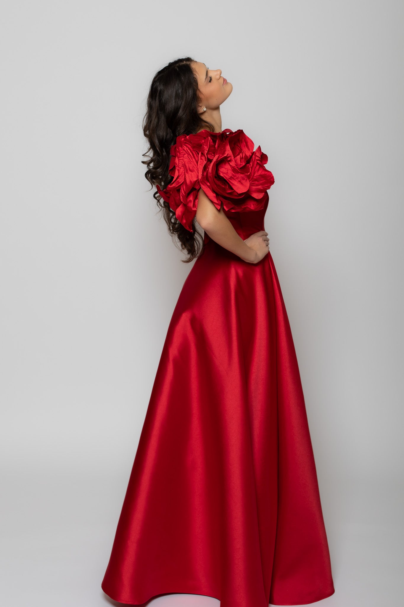 Red Walking Flower Gown
