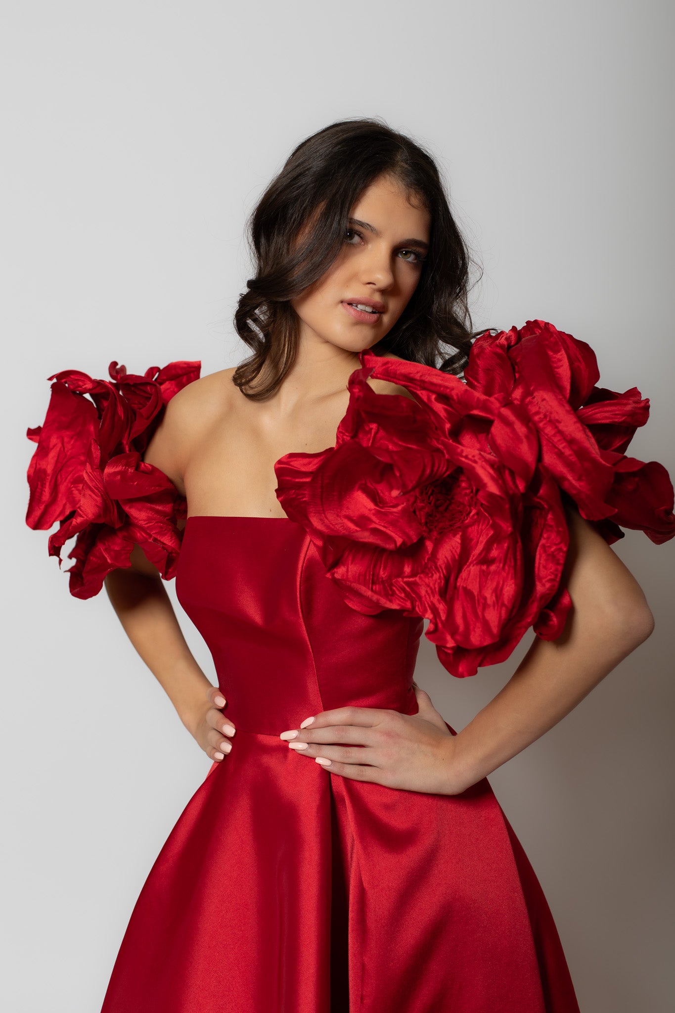 Red Walking Flower Gown