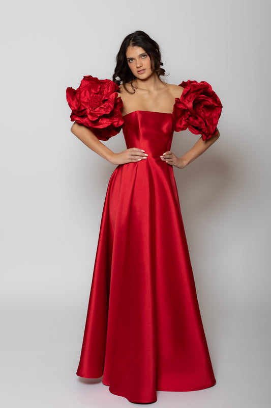 Red Walking Flower Gown