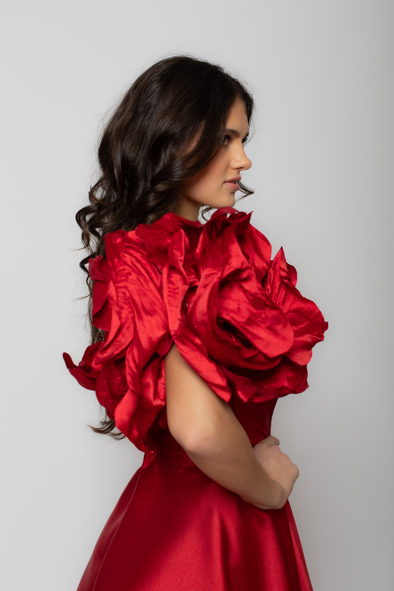 Red Walking Flower Gown