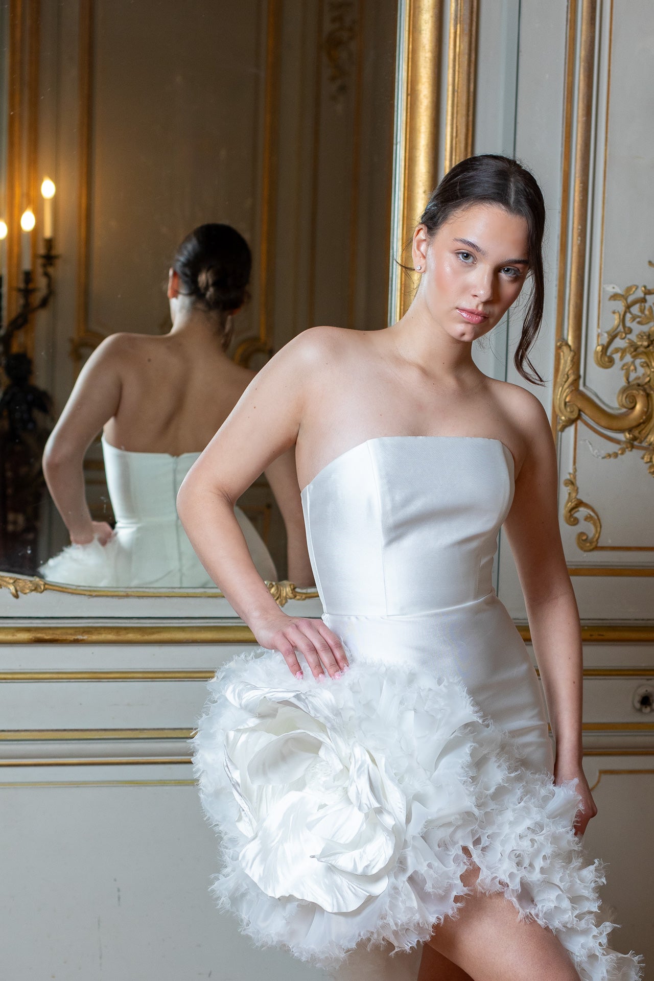 White Frilled Walking Flower Gown