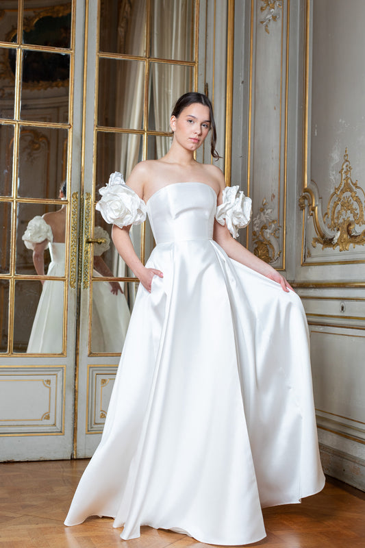 White Walking Flower Gown