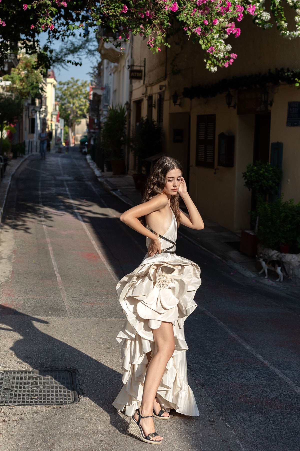 White Walking Flower Dress