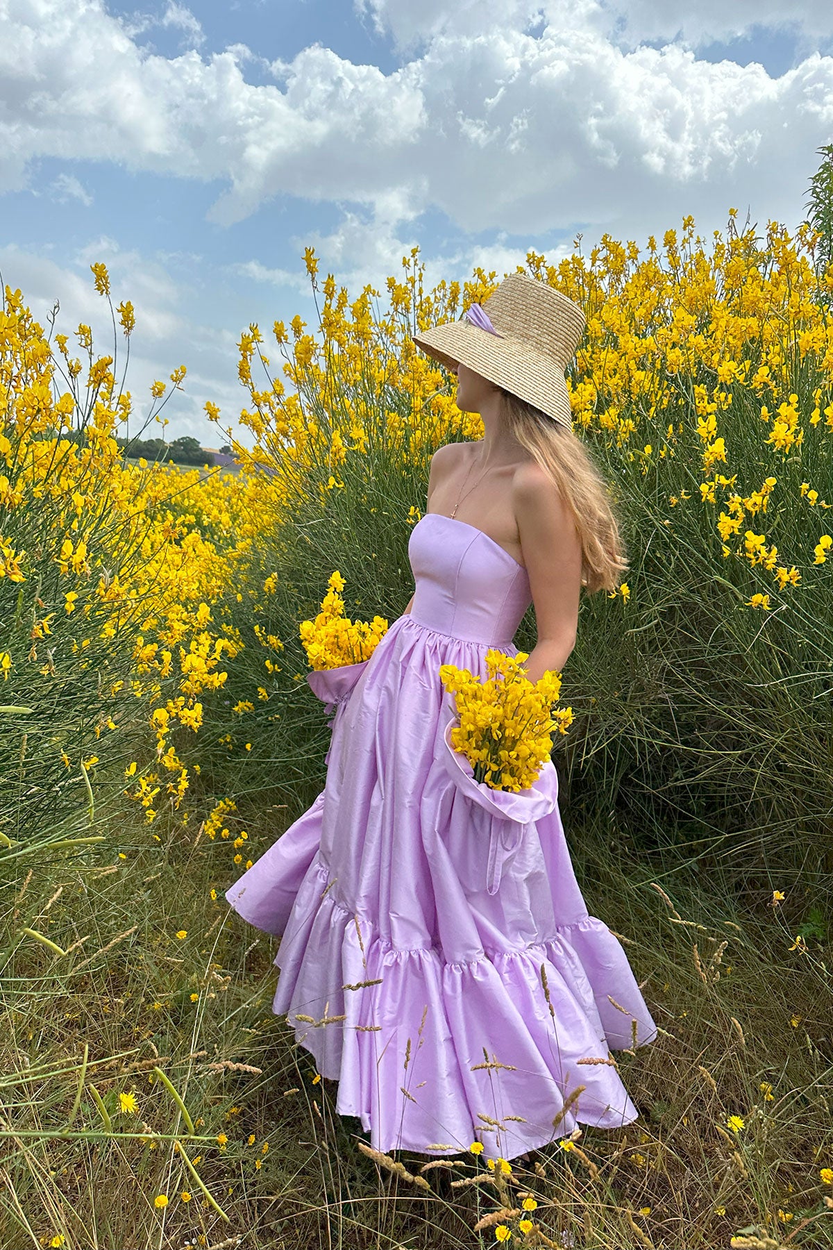 Lavender Flower Pocket Dress