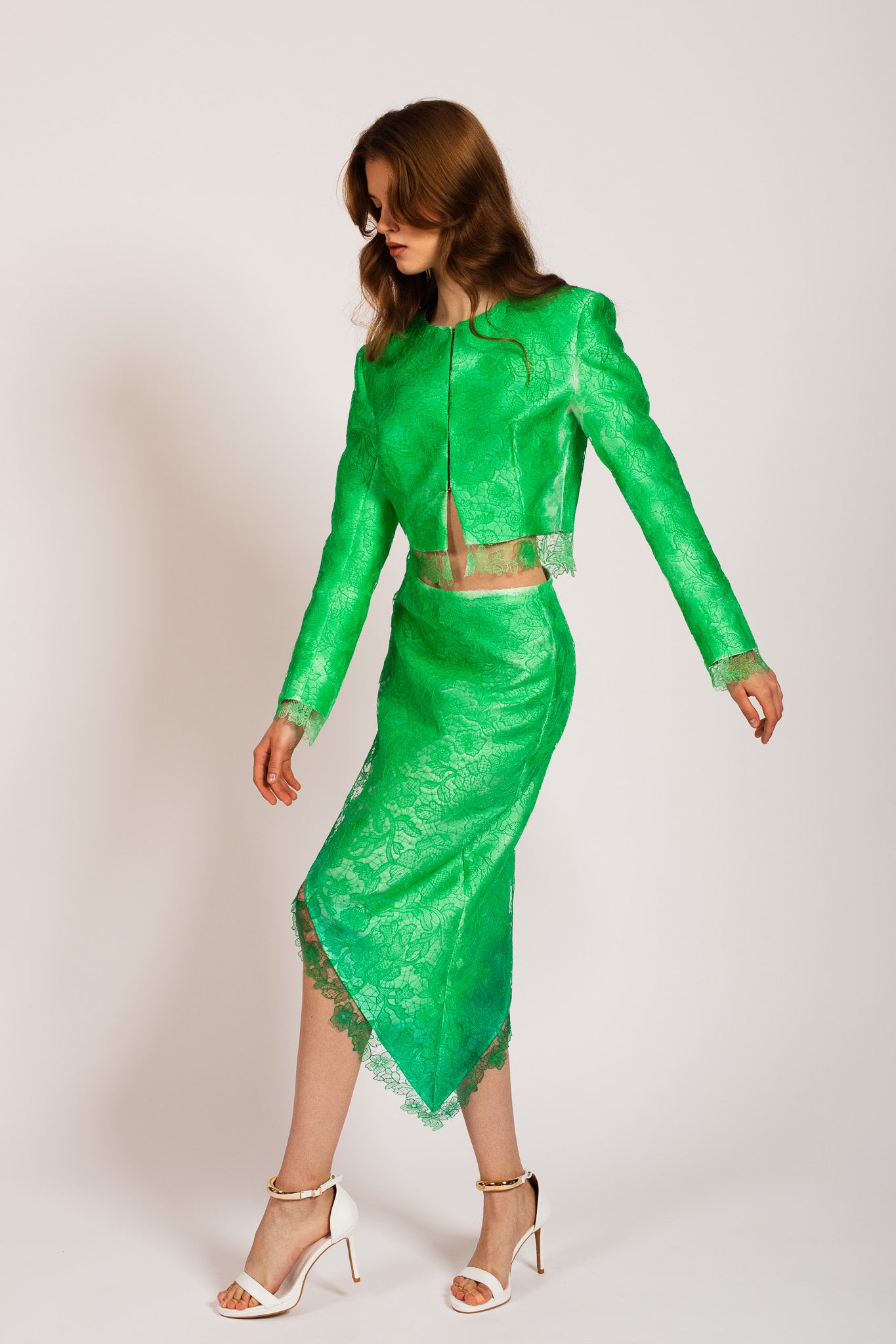 Green Fleur Sauvage Skirt