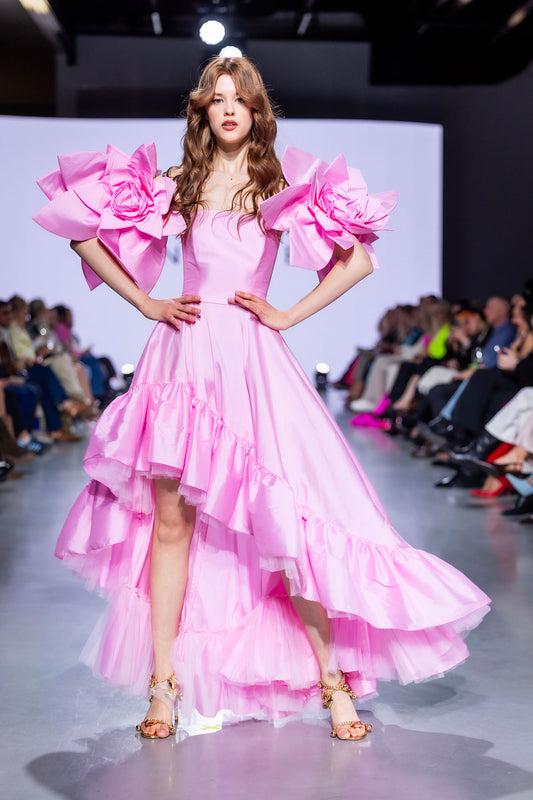 Pink Walking Flower Dress