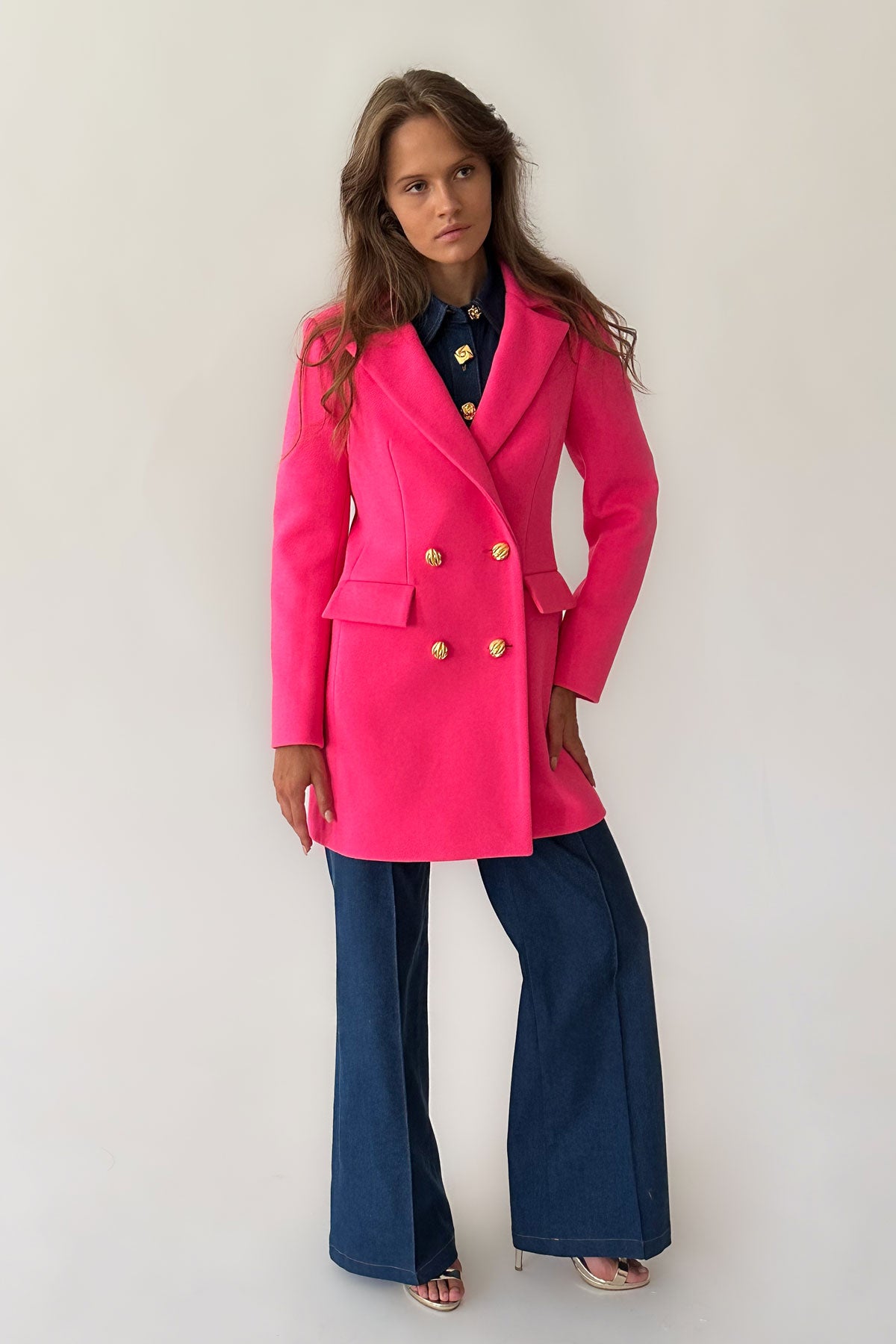 Pink Wool Jacket Coat