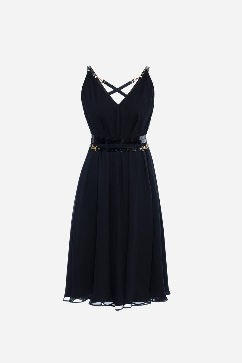 Amabel Noir Silk Dress