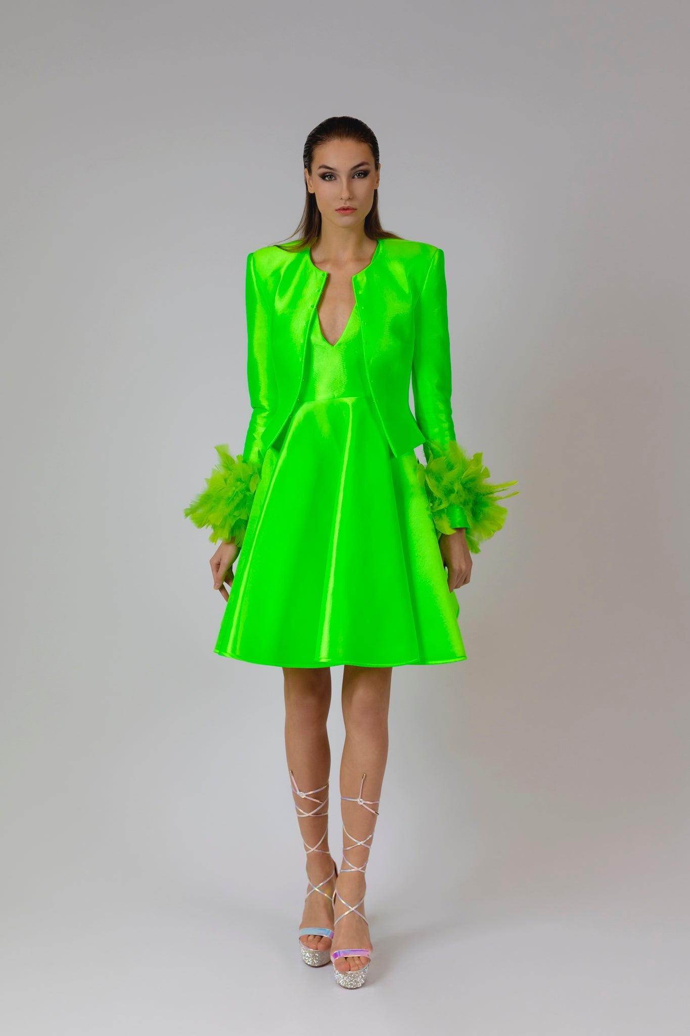 Green Fluo Feather Jacket