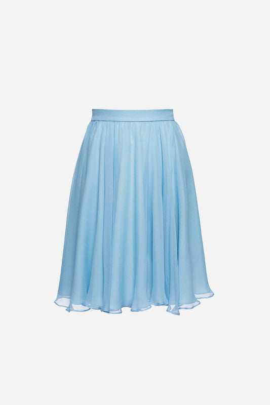 Short Blue Silk Skirt