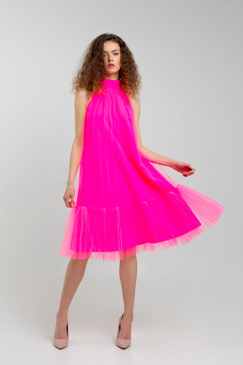 Pink Fluo Tulle Dress