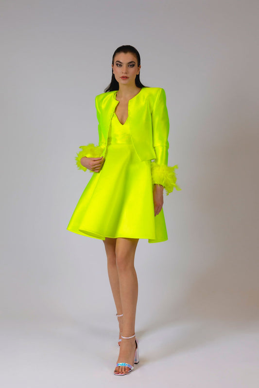 Yellow Fluo Feather Jacket